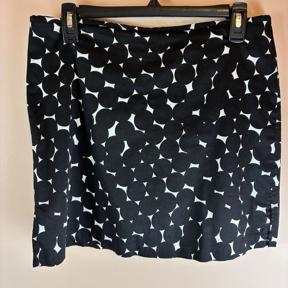 Bamboo Traders Women’s Black White Circle Design Skirt Shorts Inside Size 12 P